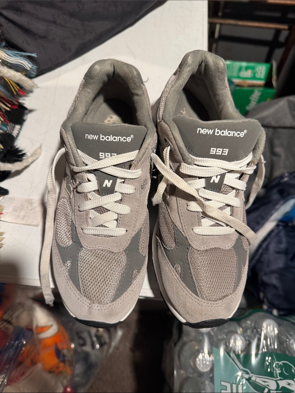 New Balance Kids 993 Gray Suede & Mesh Sneakers
